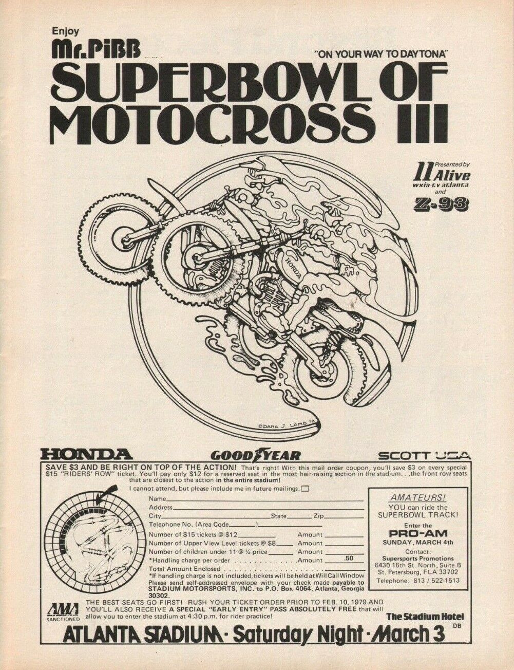1979 Superbowl Of Motocross Iii, Atlanta, Ga Stadium - Vintage Motorcycle Ad